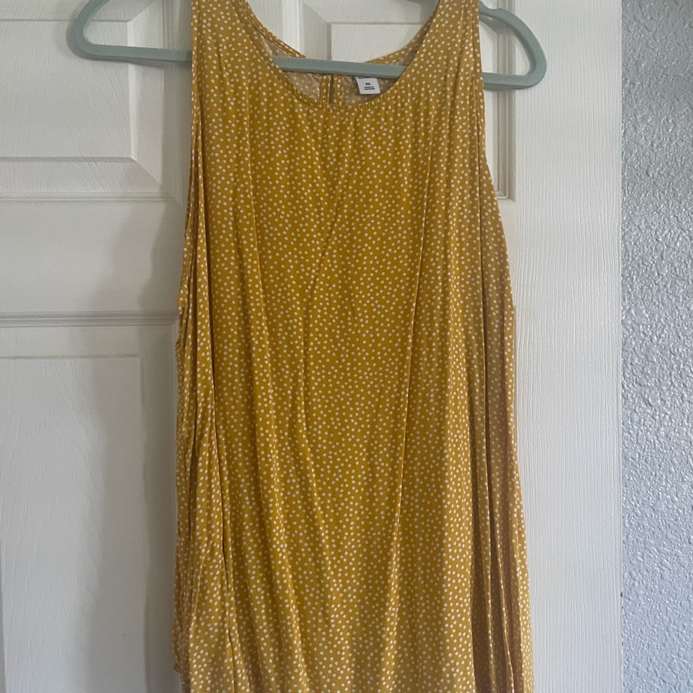Old Navy Mustard Yellow Polka Dot Tank Top